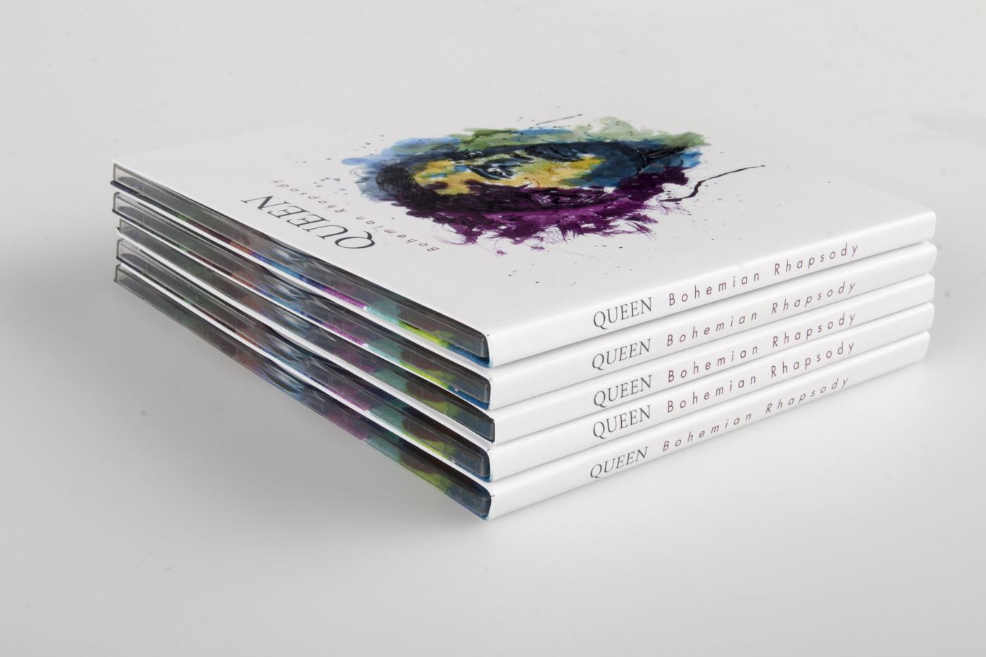 CD cases printed with the watercolour portrait